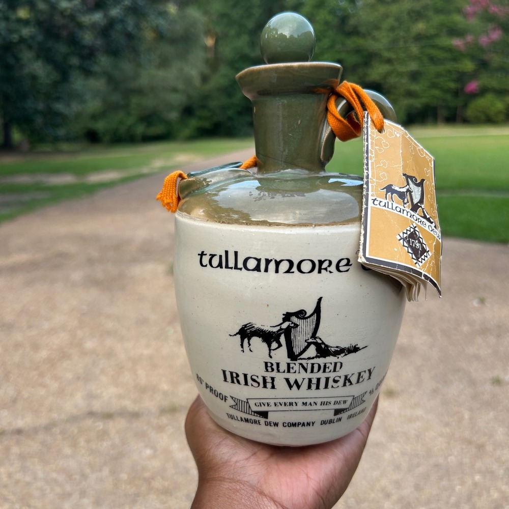 Vintage Tullamore Dew Blended Irish Whiskey Jug Decanter Dublin Ireland Empty